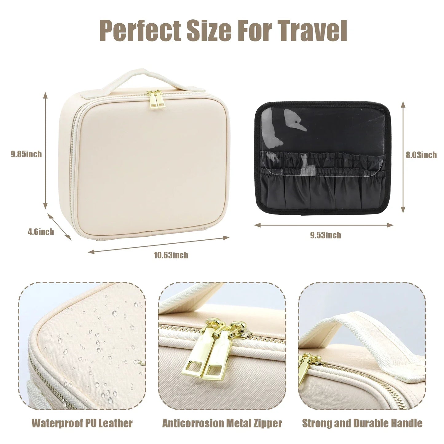 Trousse de maquillage de voyage éclairée par LED avec miroir, organisateur de maquillage Portable étanche, étui à cosmétiques, cadeau d'anniversaire pour filles et femmes