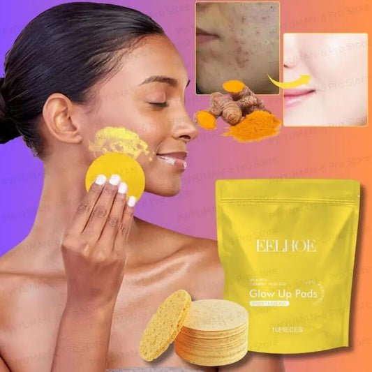 Tampons visage curcuma kojique – Nettoyant D343, soin éclat