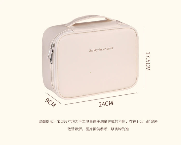 Trousse de Maquillage Femme Grande Capacité – Sac Cosmétique de Voyage Portable, Organisateur Beauté Pratique et Élégant