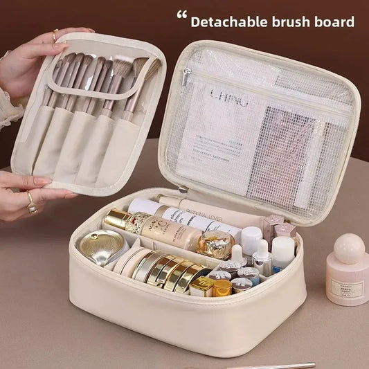Trousse de Maquillage Femme Grande Capacité – Sac Cosmétique de Voyage Portable, Organisateur Beauté Pratique et Élégant