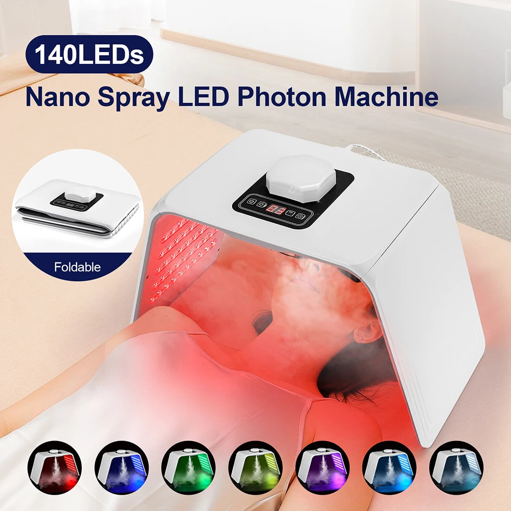 Machine à photons LED 7 couleurs avec Nano Spray Salon de beauté usage domestique visage corps masque LED Machine PDT hydratant pour la peau SPA soins de la peau