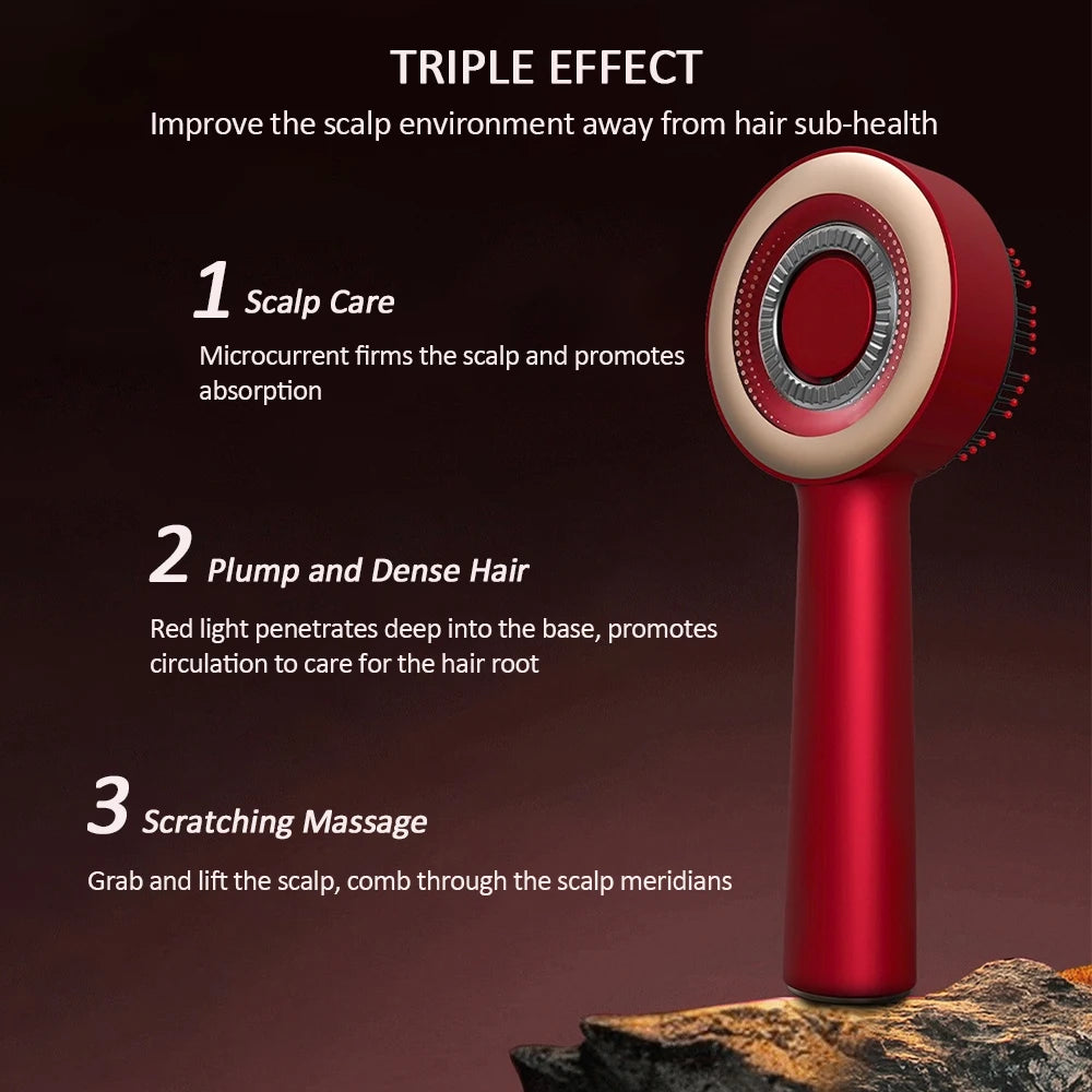 Peigne de massage électrique pour la tête, brosse pour le cuir chevelu, applicateur d'huile essentielle, grattage et pétrissage, croissance des cheveux