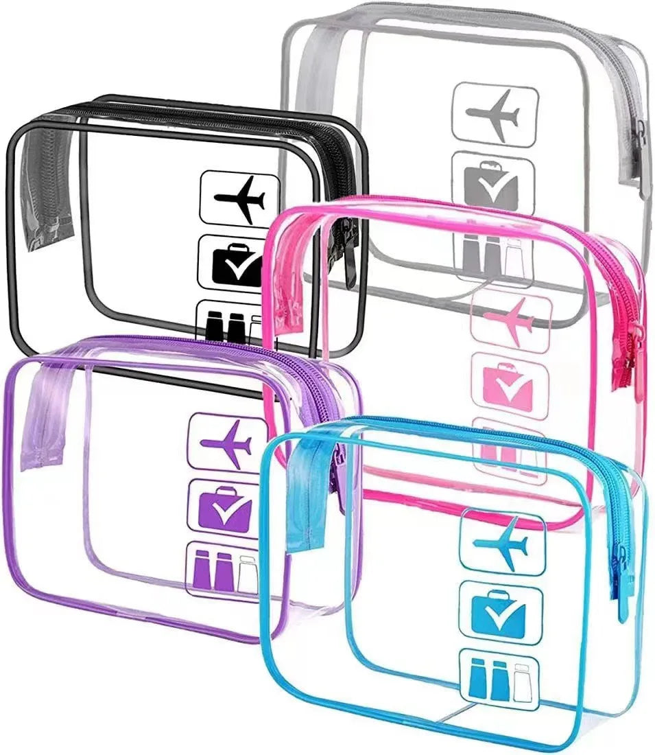 Sac en plastique Pvc, sac à cosmétiques étanche, sac de rangement de cosmétiques de voyage, sacoche, trousse de toilette transparente, Logo d'avion