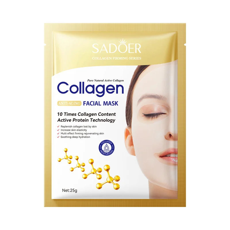 Masque Anti-Rides Collagène – 10 Pièces, Hydratant & Éclat.
