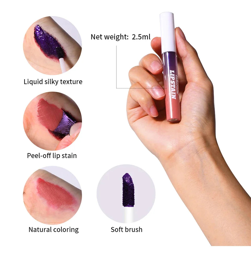 Rouge à lèvres liquide imperméable, 3 couleurs, hydratant durable, brillant à lèvres, ne se décolore pas, Sexy, tatouage teint, cosmétiques pour les lèvres
