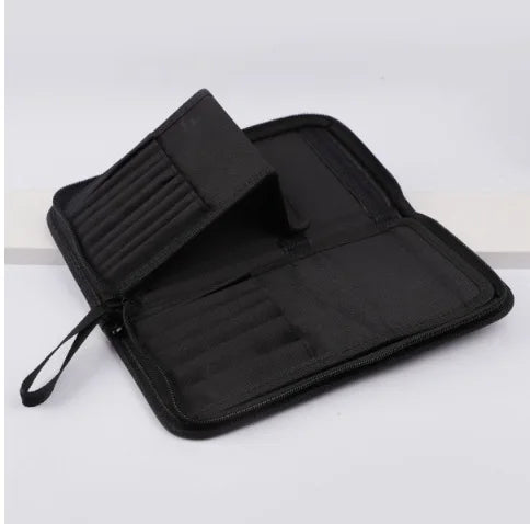 Sac de rangement de maquillage Portable européen et américain, sac à main de maquillage professionnel avec fermeture magnétique, sac à brosse pliable, grande casquette