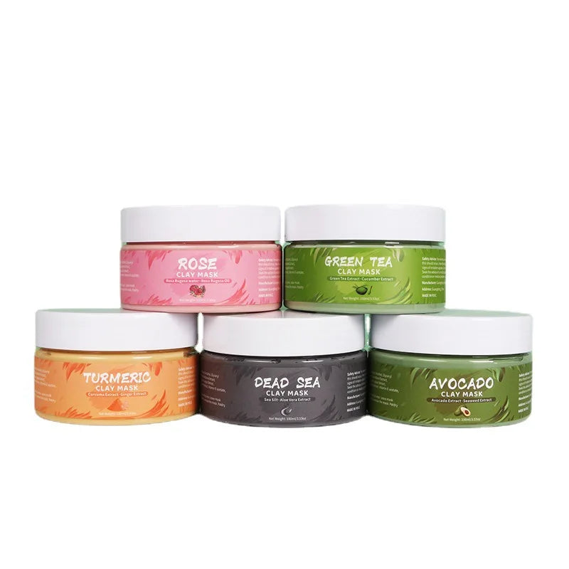 Masques Visage Naturels – Curcuma, Thé Vert, Rose & Avocat