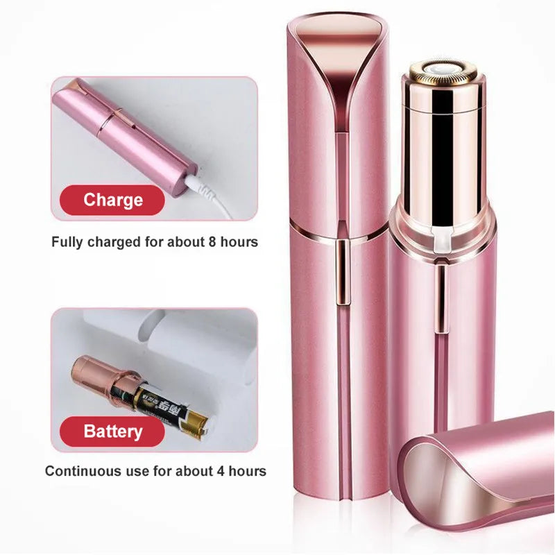 Mini épilateur électrique sourcils – Portable, indolore, design rouge à lèvres