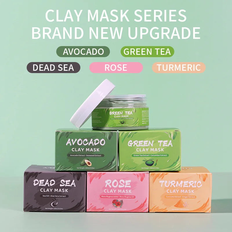 Masques Visage Naturels – Curcuma, Thé Vert, Rose & Avocat
