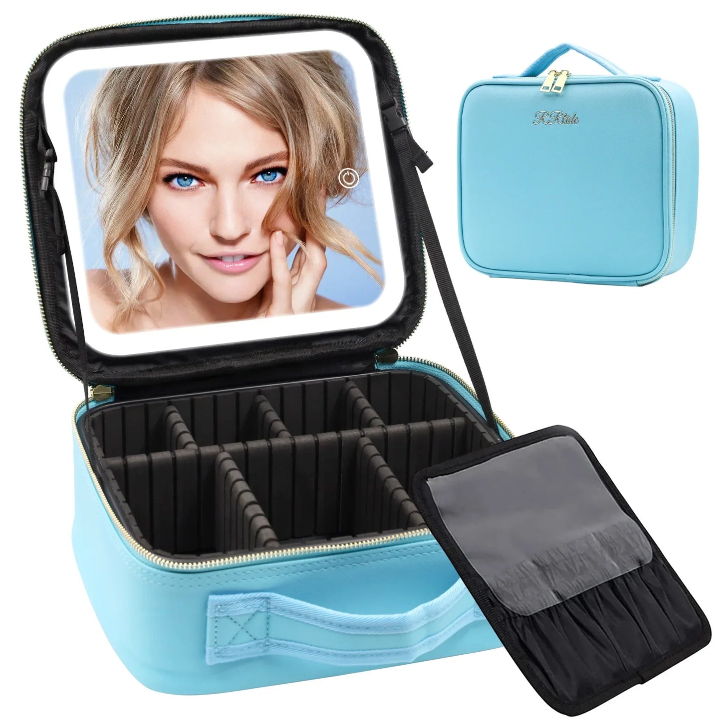 Trousse de maquillage de voyage éclairée par LED avec miroir, organisateur de maquillage Portable étanche, étui à cosmétiques, cadeau d'anniversaire pour filles et femmes