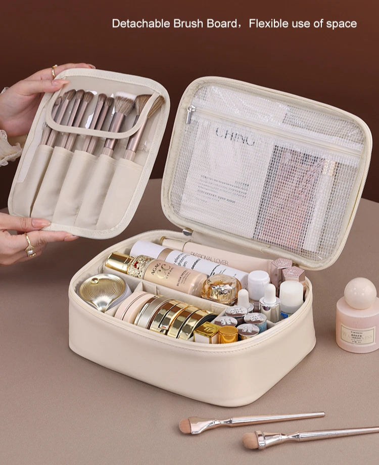 Trousse de Maquillage Femme Grande Capacité – Sac Cosmétique de Voyage Portable, Organisateur Beauté Pratique et Élégant