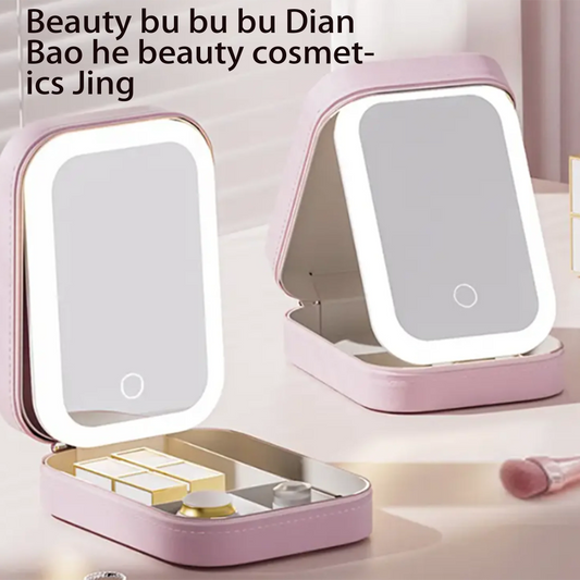 Trousse de maquillage éclairée par LED avec séparateurs réglables – Étui à cosmétiques de voyage portable, rechargeable par USB
