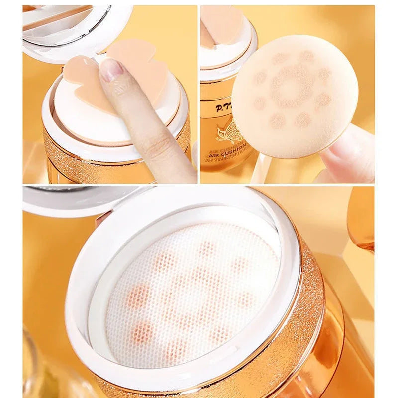 BB crème à coussin d'air, bouffée de poudre de papillon, fond de teint hydratant, correcteur, blanchissant, contrôle de l'huile, imperméable, maquillage, cosmétiques
