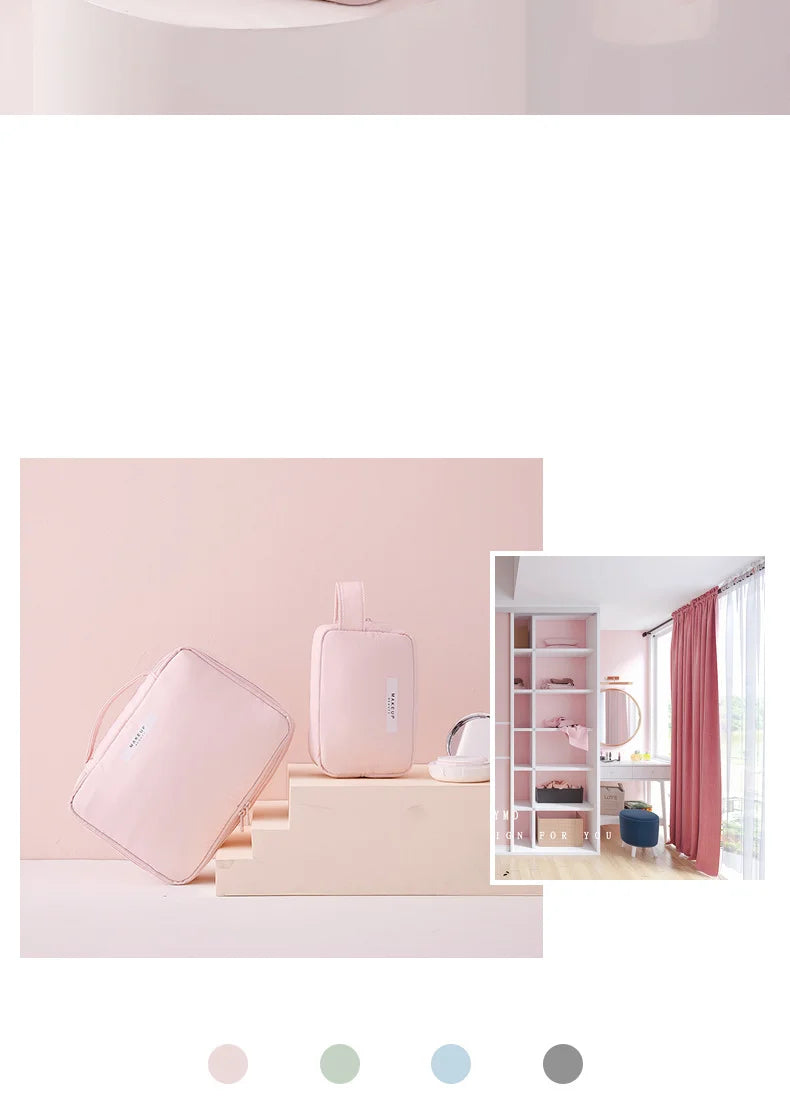 Sac à cosmétiques Portable pour femmes, Index d'apparence élevée, sac de lavage de voyage de grande capacité, sac de rangement de maquillage tridimensionnel