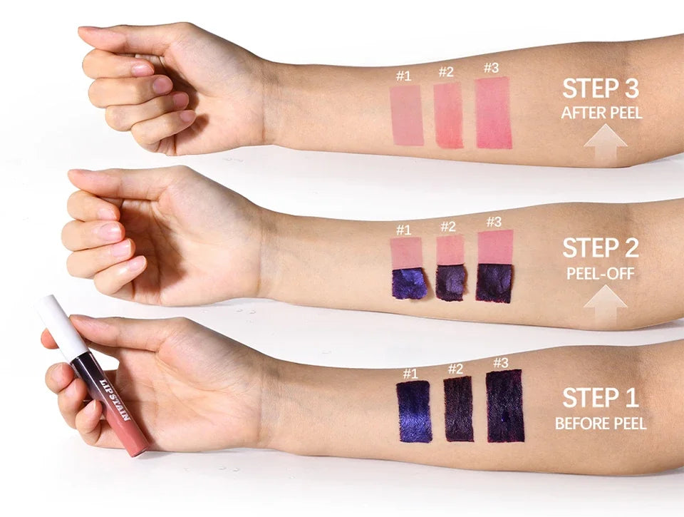 Rouge à lèvres liquide imperméable, 3 couleurs, hydratant durable, brillant à lèvres, ne se décolore pas, Sexy, tatouage teint, cosmétiques pour les lèvres