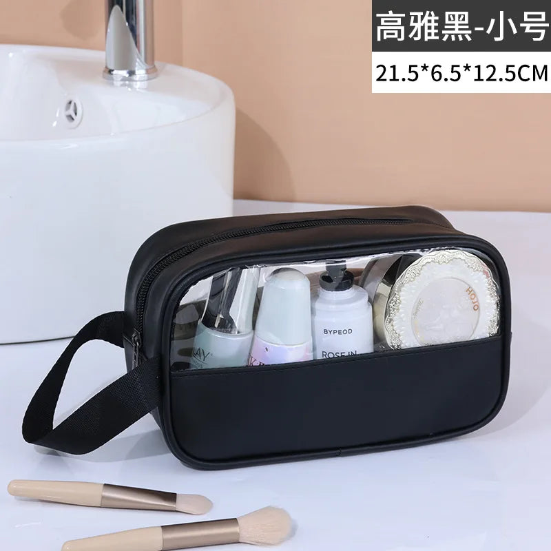 Sac à cosmétiques de voyage Portable pour femmes, trousse de maquillage transparente, sacs de lavage de bain de grande capacité, mallette de rangement étanche multifonction