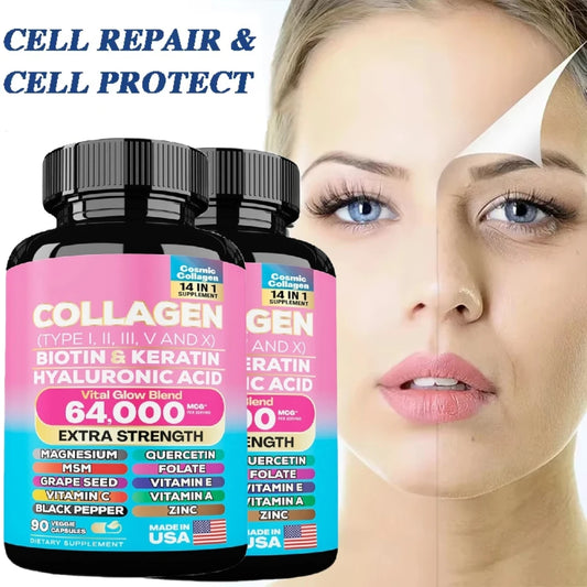Capsules de collagène biotine kératine produit de soin de la peau Booster Anti-âge blanchissant la peau supplément de soin des ongles et des cheveux