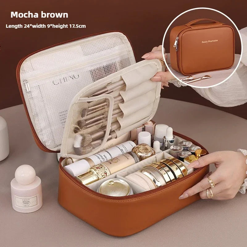 Trousse de Maquillage Femme Grande Capacité – Sac Cosmétique de Voyage Portable, Organisateur Beauté Pratique et Élégant