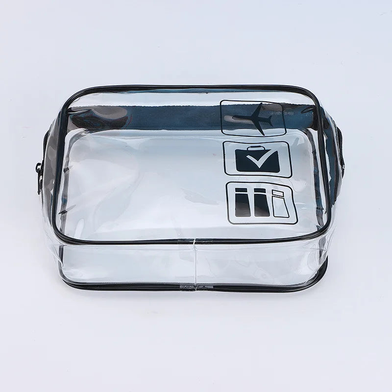 Sac en plastique Pvc, sac à cosmétiques étanche, sac de rangement de cosmétiques de voyage, sacoche, trousse de toilette transparente, Logo d'avion