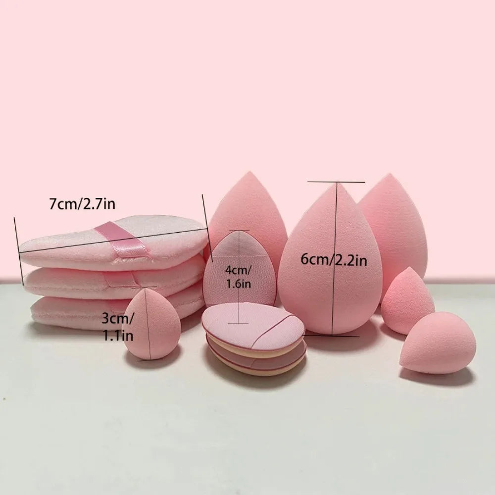 Éponge de maquillage multicolore, 12 pièces, mélangeur, œuf de beauté, bouffante de cosmétiques, fond de teint doux, bouffantes de poudre, accessoires de maquillage pour femmes