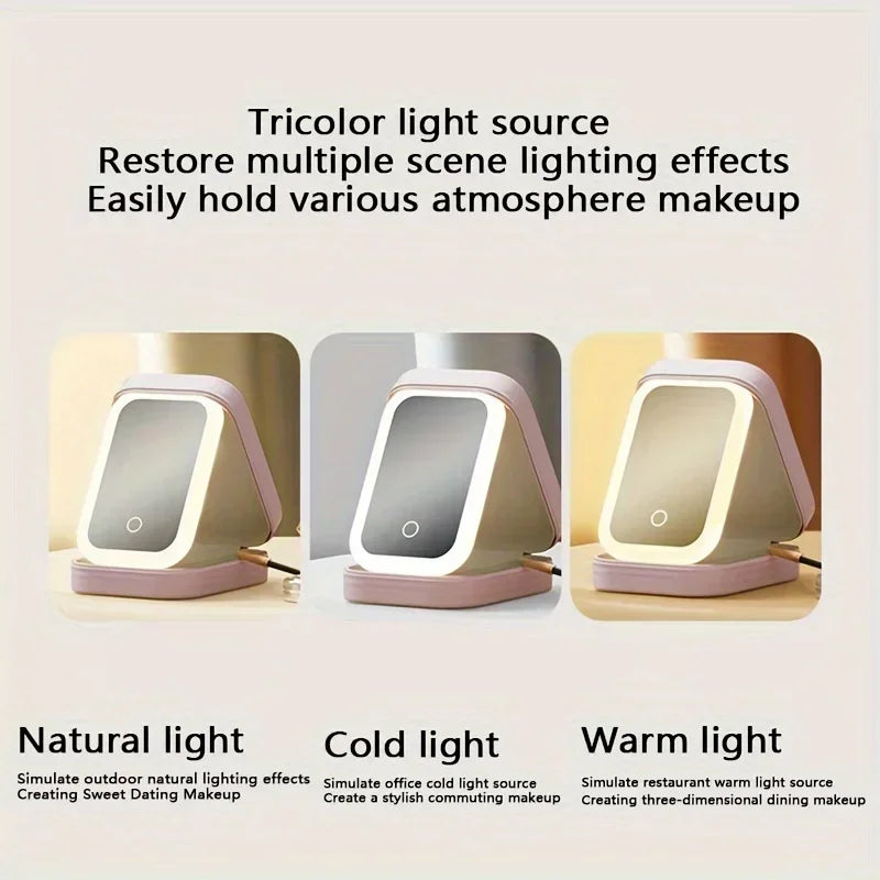 Trousse de maquillage éclairée par LED avec séparateurs réglables – Étui à cosmétiques de voyage portable, rechargeable par USB
