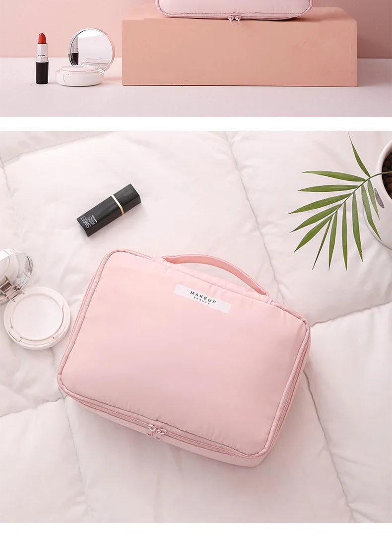 Sac à cosmétiques Portable pour femmes, Index d'apparence élevée, sac de lavage de voyage de grande capacité, sac de rangement de maquillage tridimensionnel