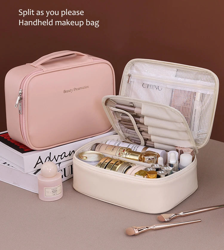 Trousse de Maquillage Femme Grande Capacité – Sac Cosmétique de Voyage Portable, Organisateur Beauté Pratique et Élégant