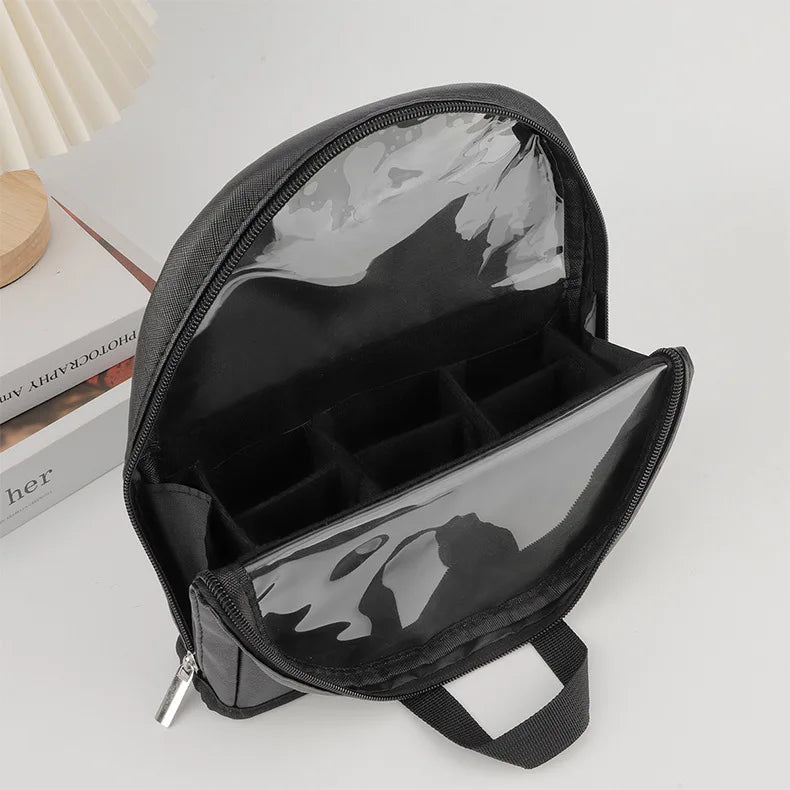 Sac de rangement de maquillage Portable européen et américain, sac à main de maquillage professionnel avec fermeture magnétique, sac à brosse pliable, grande casquette
