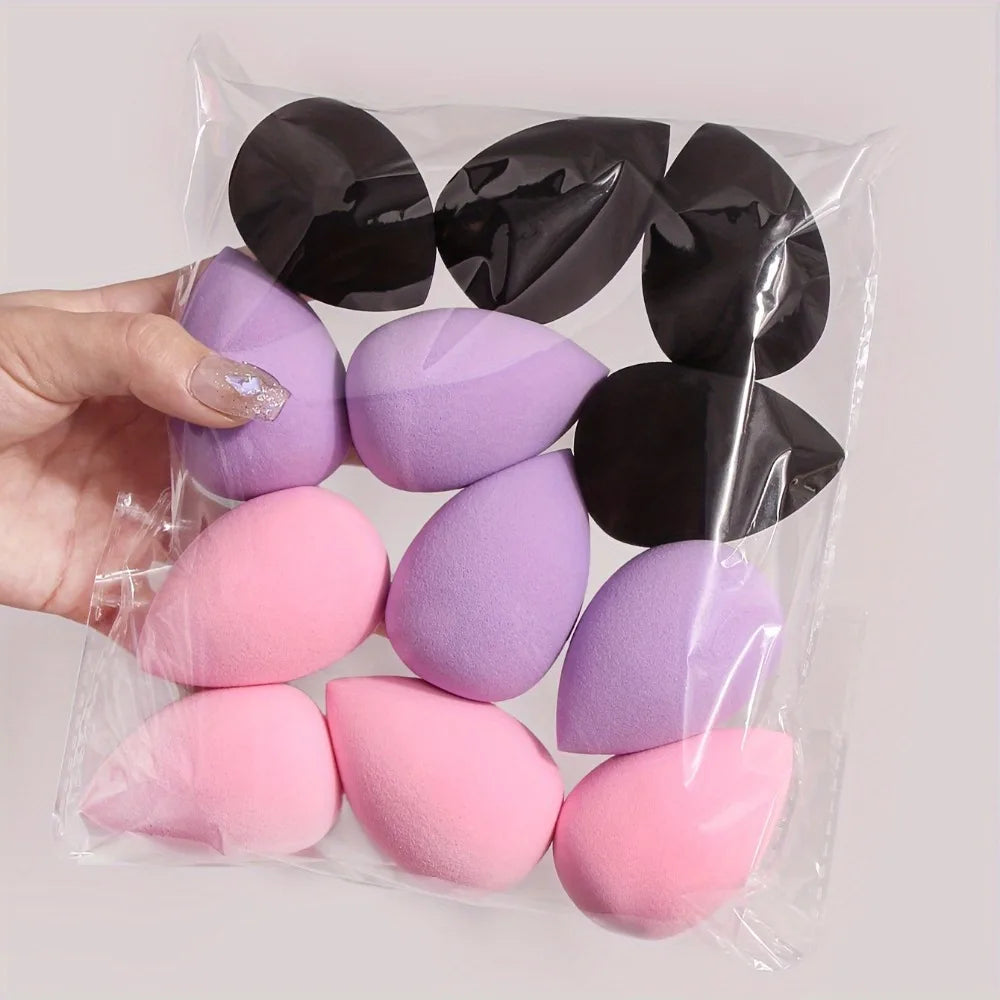 Éponge de maquillage multicolore, 12 pièces, mélangeur, œuf de beauté, bouffante de cosmétiques, fond de teint doux, bouffantes de poudre, accessoires de maquillage pour femmes