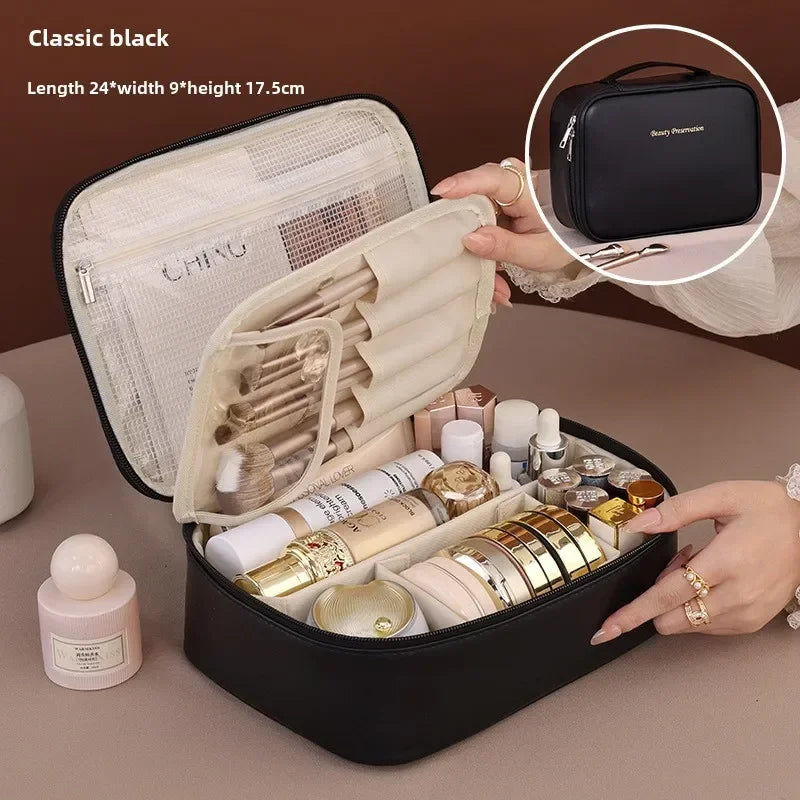 Trousse de Maquillage Femme Grande Capacité – Sac Cosmétique de Voyage Portable, Organisateur Beauté Pratique et Élégant