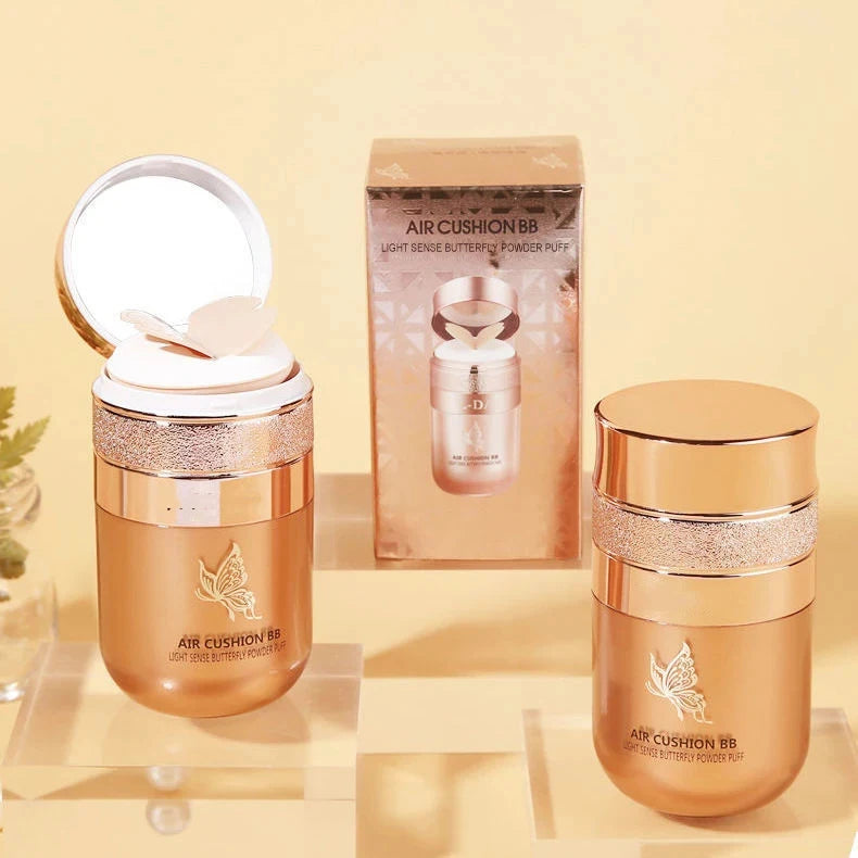 BB crème à coussin d'air, bouffée de poudre de papillon, fond de teint hydratant, correcteur, blanchissant, contrôle de l'huile, imperméable, maquillage, cosmétiques