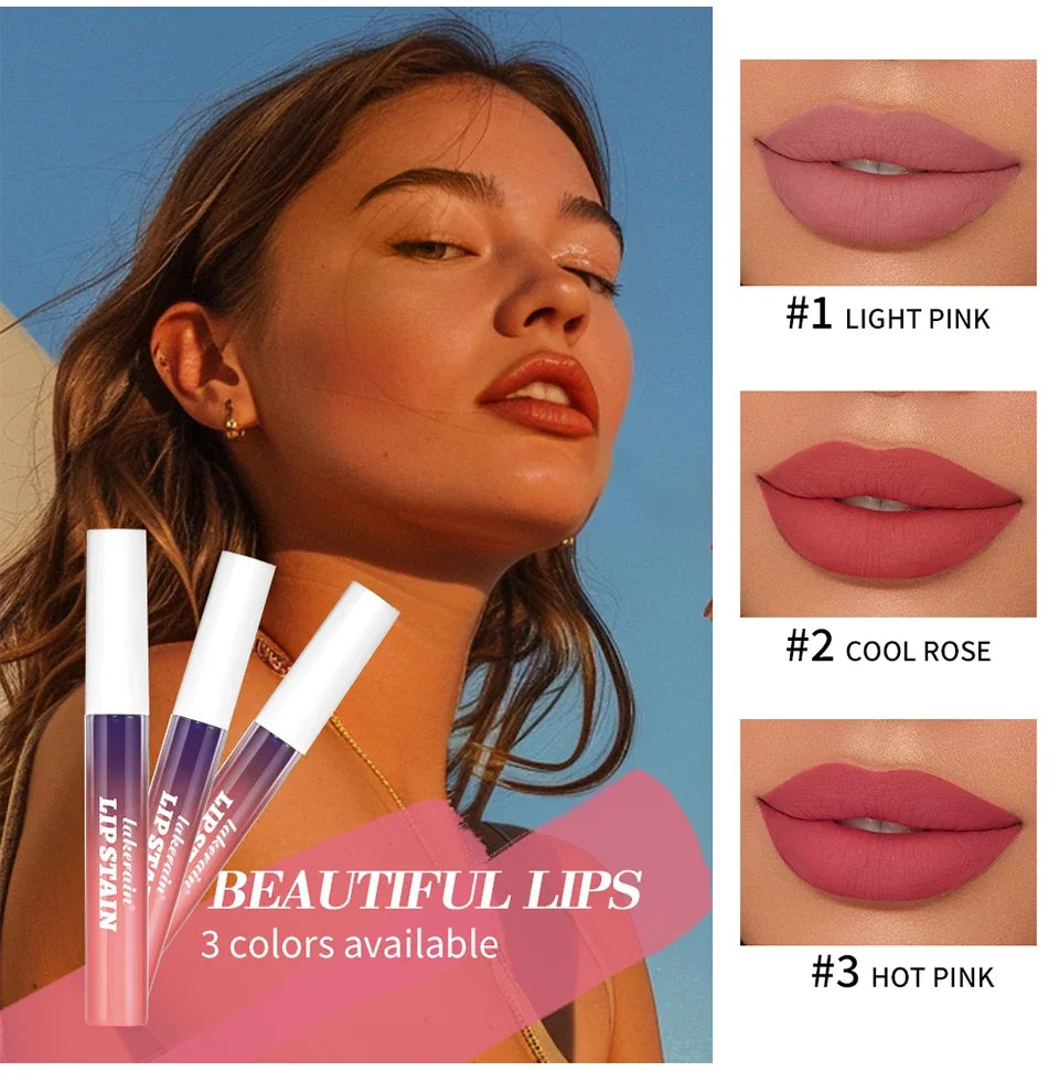 Rouge à lèvres liquide imperméable, 3 couleurs, hydratant durable, brillant à lèvres, ne se décolore pas, Sexy, tatouage teint, cosmétiques pour les lèvres