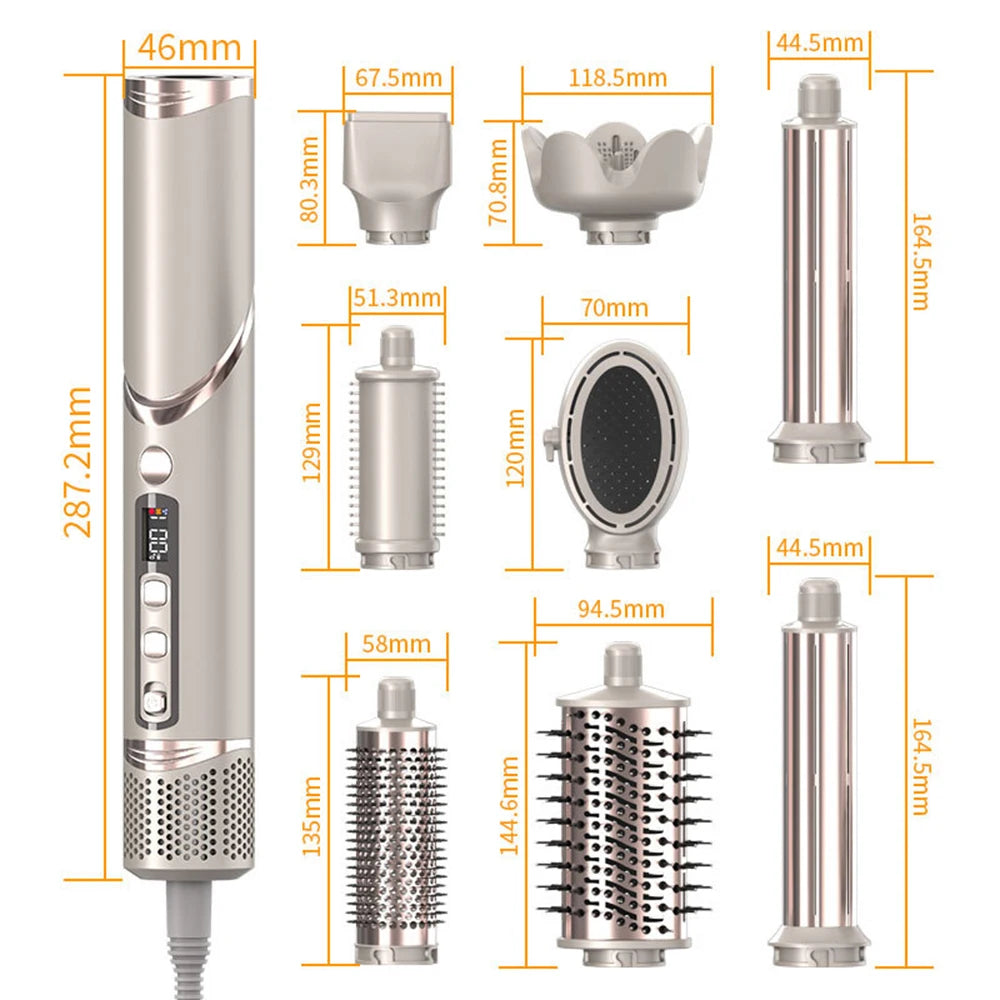 Sèche-cheveux pliant professionnel, fer à friser automatique, outils de coiffure de salon, air wrap, haute vitesse, 110000, 8 en 1