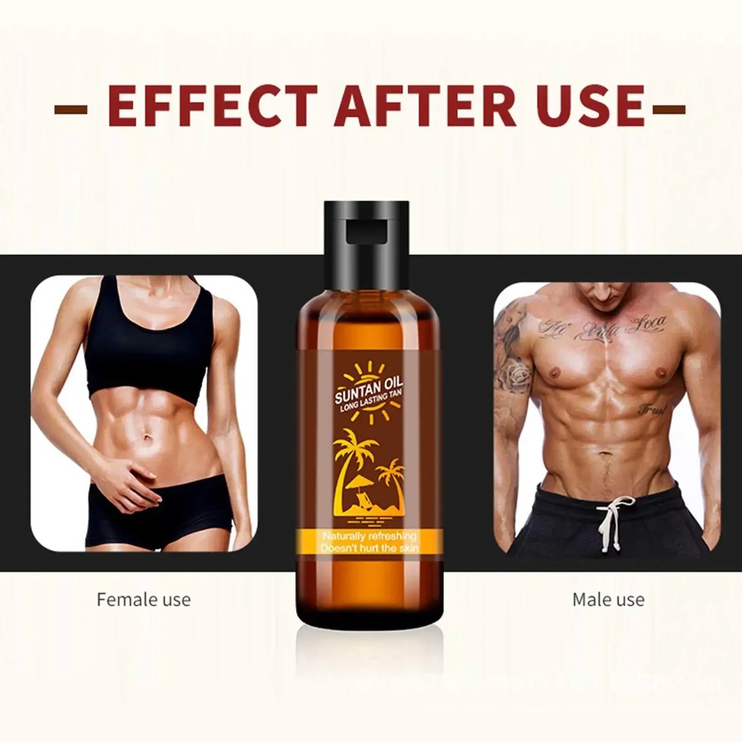 Huile de bronzage éclat profond – Accélérateur solaire à la noix de coco et lin, formule hydratante