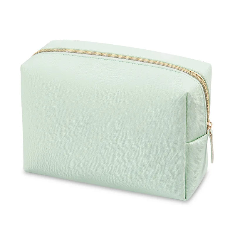 Trousse de maquillage brodée personnalisée, Portable en cuir PU Saffiano, Kits de cosmétiques de toilette imperméables pour hommes et femmes, Logo avec nom personnalisé