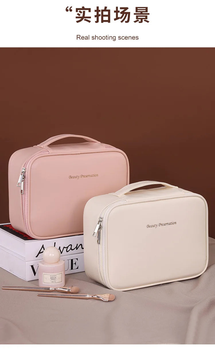 Trousse de Maquillage Femme Grande Capacité – Sac Cosmétique de Voyage Portable, Organisateur Beauté Pratique et Élégant