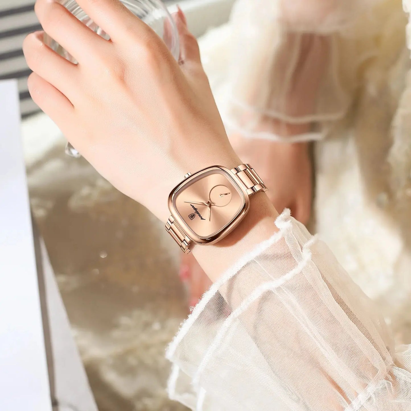 POEDAGAR montre de luxe pour femme étanche en acier inoxydable Quartz dames montre de haute qualité femmes montres élégant femme horloge