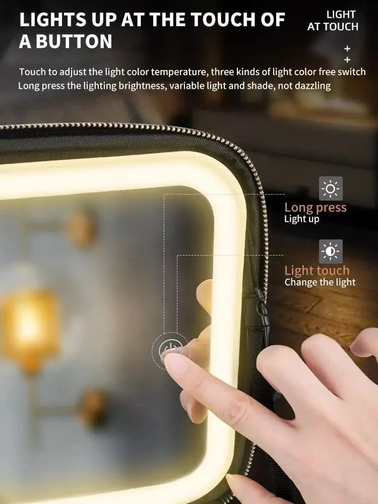 Trousse à cosmétiques intelligente LED, grande capacité, esthéticienne féminine, soins de la peau, trousse de maquillage de voyage, produit neuf avec miroir, étui de maquillage pour femmes