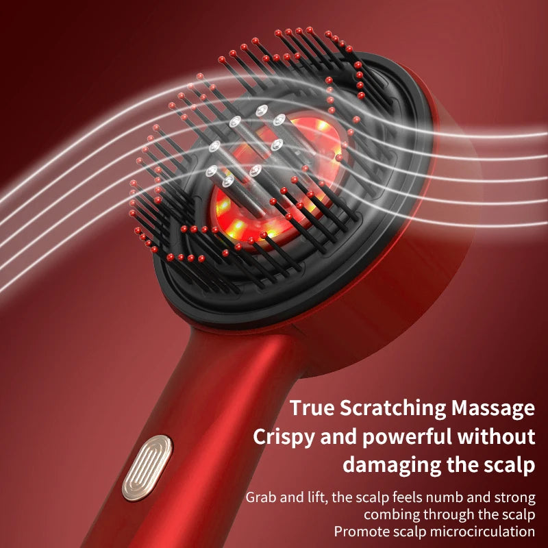 Peigne de Massage électrique à vibrations, thérapie à la lumière rouge, brosse de Massage pour la croissance des cheveux, Anti-perte de cheveux, applicateur d'huile liquide, soins capillaires