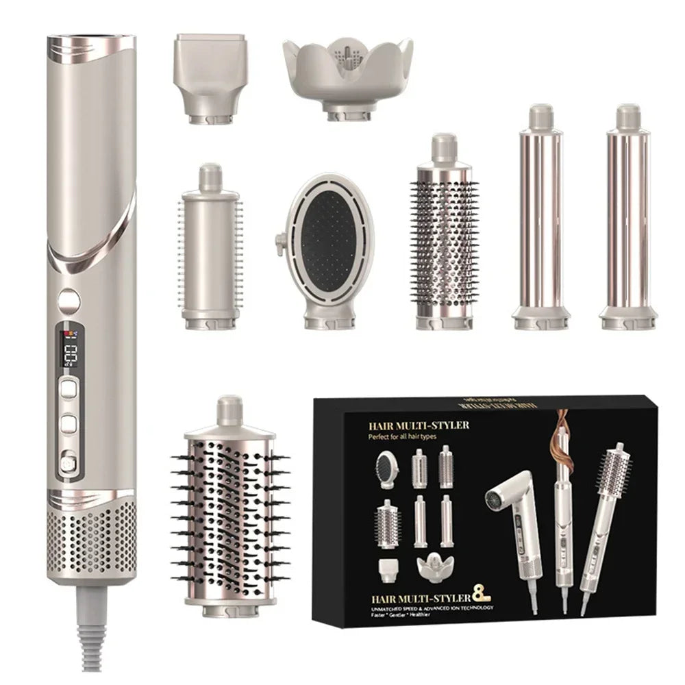 Sèche-cheveux pliant professionnel, fer à friser automatique, outils de coiffure de salon, air wrap, haute vitesse, 110000, 8 en 1