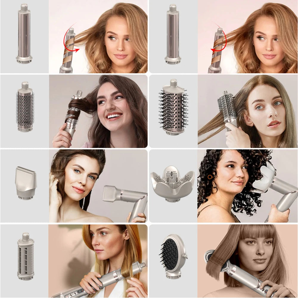 Sèche-cheveux pliant professionnel, fer à friser automatique, outils de coiffure de salon, air wrap, haute vitesse, 110000, 8 en 1