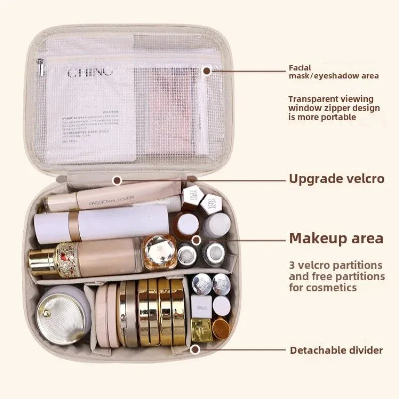 Trousse de Maquillage Femme Grande Capacité – Sac Cosmétique de Voyage Portable, Organisateur Beauté Pratique et Élégant