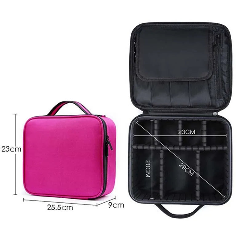 Trousse à cosmétiques intelligente LED, grande capacité, esthéticienne féminine, soins de la peau, trousse de maquillage de voyage, produit neuf avec miroir, étui de maquillage pour femmes