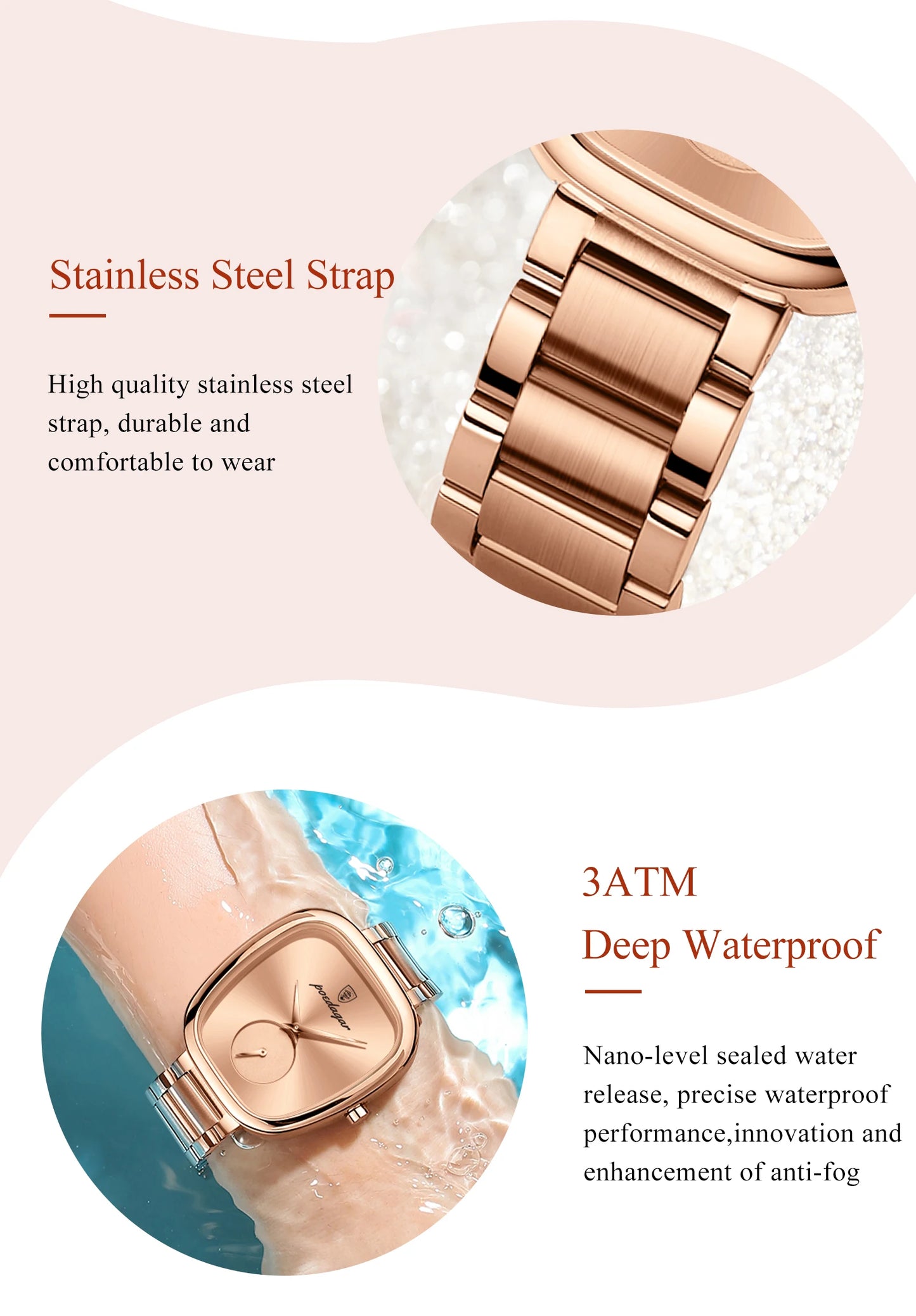 POEDAGAR montre de luxe pour femme étanche en acier inoxydable Quartz dames montre de haute qualité femmes montres élégant femme horloge