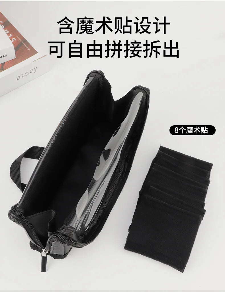 Sac de rangement de maquillage Portable européen et américain, sac à main de maquillage professionnel avec fermeture magnétique, sac à brosse pliable, grande casquette