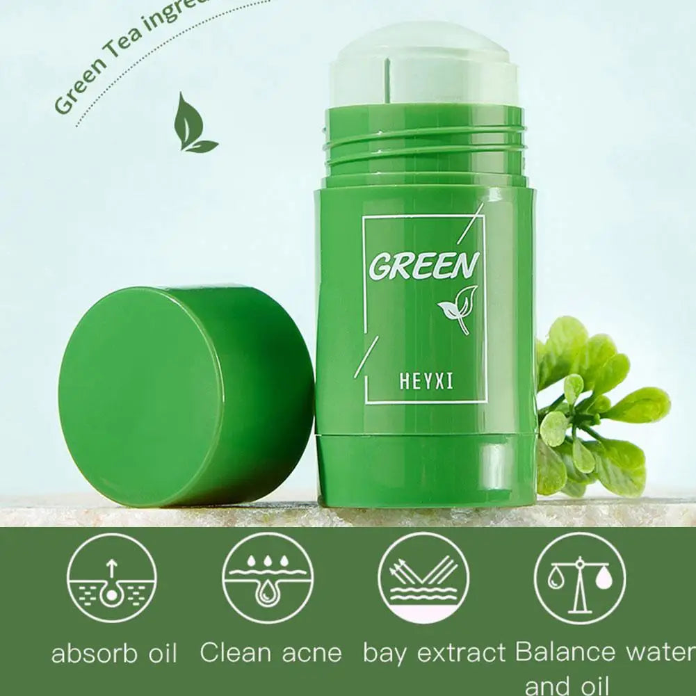 Masque Boue Thé Vert & Aubergine – Anti-Points Noirs & Pores Resserrés.