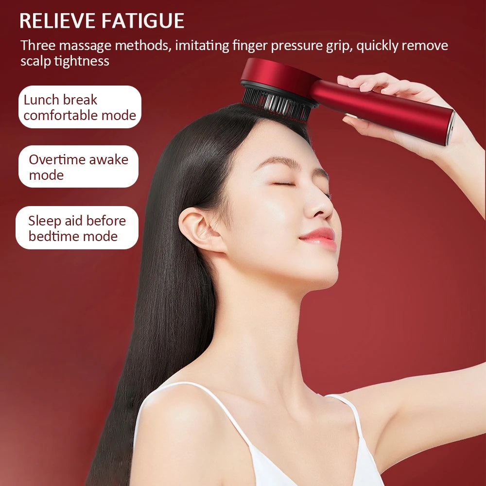 Peigne de massage électrique pour la tête, brosse pour le cuir chevelu, applicateur d'huile essentielle, grattage et pétrissage, croissance des cheveux