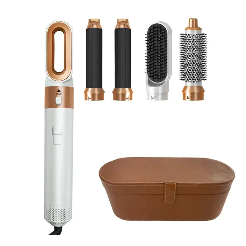 Sèche-cheveux 5-en-1 professionnel – peignes chauds, fer à friser, lisseur