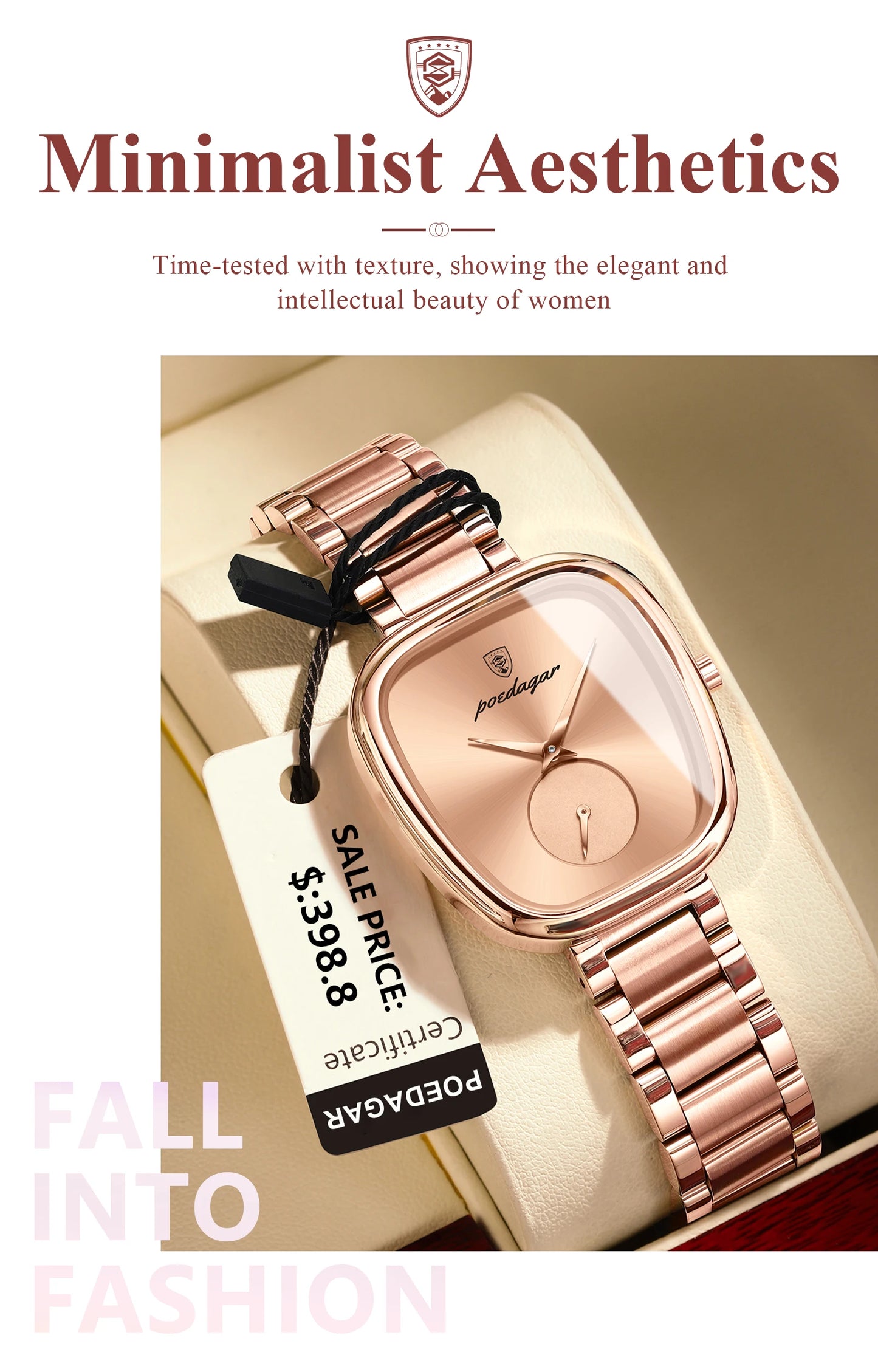 POEDAGAR montre de luxe pour femme étanche en acier inoxydable Quartz dames montre de haute qualité femmes montres élégant femme horloge