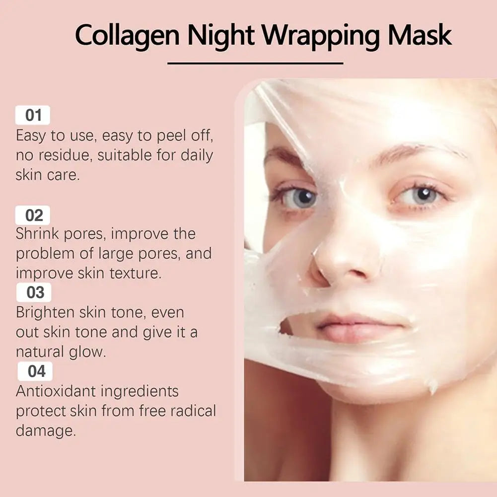 Masque Nuit Collagène – Hydratation Intense & Peau Repulpée (résout le problème de peau sèche et fatiguée)